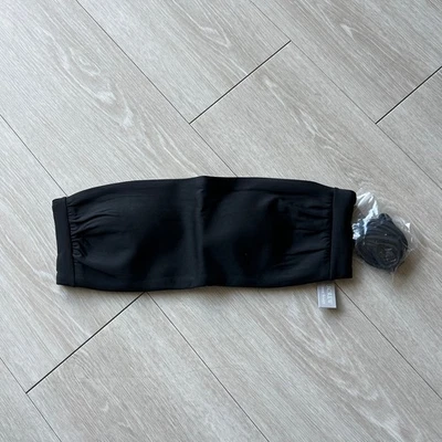 J Crew Bandeau Bikini Top In Classic Sculpt Medium Black - Image 1 of 4