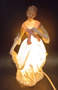 Porcelain Victorian Lady Night Light, Numbered 6085, Tested Works - Picture 1 of 12