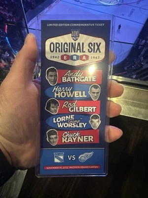 2025 NY Rangers SGA памятный оригинальный 6 шесть билетов #3 MSG Нью-Йорк 100-й - Изображение 1 из 2