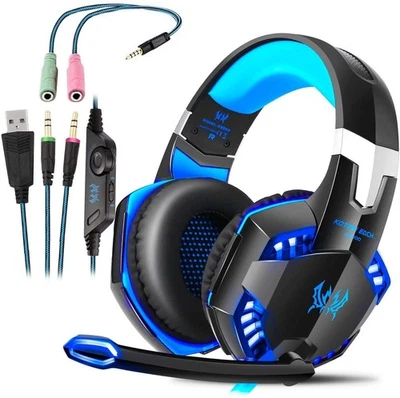 Gaming Headset Mic Headphones for PC Laptop PS4 Slim Pro Xbox One S X - Image 1 of 4