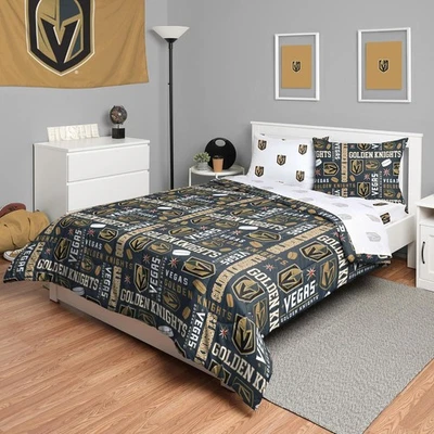 Officially Licensed NHL Vegas Golden Knights Queen Comforter Set NEW - Image 1 of 4
