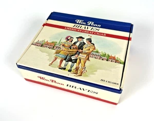 Wm. Caja de cigarros genuina vintage Penn Braves 50 cigarros, vacía - Hecha en Nueva York, EE. UU. - Imagen 1 de 4