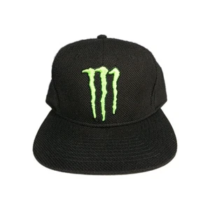 Monster Energy Drink Sombrero Snapback Billete Plano Negro Verde Bordado Logo NUEVO - Imagen 1 de 11