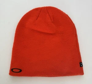 OAKLEY  Vintage Oakley Beanie Orange Men’s Knit Hat Logo Unisex Y2K  One Size - Picture 1 of 7