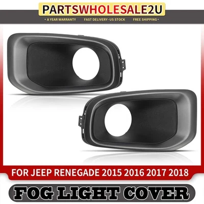 2x Front Left & Right Side Fog Light Trim for Jeep Renegade 2015-2018 Textured Foto 1 de 4