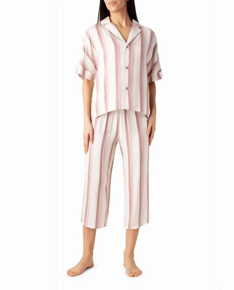 Тканая рубашка Nicole Miller и комплект из двух частей пижамы Capri Dune текстурированный блок - Изображение 1 из 1