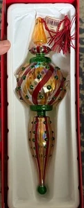 Guglia ornamento oro rosso verde veneziano Marquis by Waterford 10,25” soffiata a mano - Foto 1 di 8
