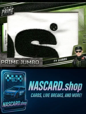 2023 Panini Prime #PJ-TYG Ty Gibbs Prime Jumbo Prime Colors #/24 - Image 1 of 2