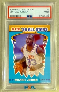 1990 Fleer Basketball All-Stars #5 Michael Jordan PSA 9 MINT - Picture 1 of 2