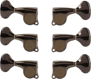 Sintonizadores de guitarra Gotoh tamaño mediano 510 3+3 con perillas de metal, negro cosmo - Imagen 1 de 1