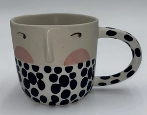 Anthropologie Fotini Tikkou Visage Polka Dot Face Mug Cup Coffee Tea Cocoa - Picture 1 of 8