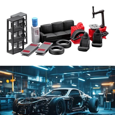 Set Di 12 Mini Strumenti Di Riparazione Auto Simulati Per Diorami In Miniatura - Immagine 1 di 4