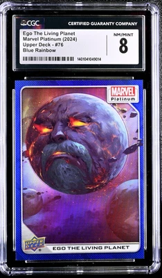 Ego the Living Planet Marvel Platinum UD #76 Blue Rainbow CGC 8.0 - Image 1 of 2