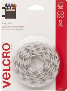 Klettverschluss (R) Marke STICKY BACK (R) Münzen 5/8 Zoll 75/Pkg - Weiß 90090 - Bild 1 von 1