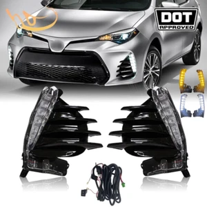 DRL Fog Lights Daytime Running Lamps LR Fit 2017 2018 2019 Toyota Corolla SE XSE - Picture 1 of 14
