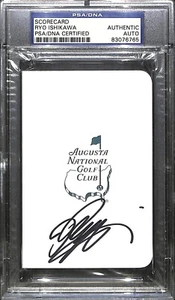 RYO ISHIKAWA SIGNED AUTO'D MASTERS SCORECARD PSA/DNA SLAB COA FLAG JAPAN PGA C - Picture 1 of 3