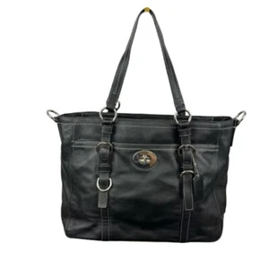 Coach F14015 Chelsea Shoulder Satchel Tote Bag Black Soft Leather Turnlock Purse - Picture 1 of 16