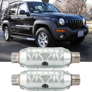 2PCS 2.5" In/Out Catalytic Converter Heat Shield EPA For Jeep Liberty 3.7L 08-13 - Bild 1 von 14