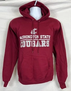 WASHINGTON STATE COUGARS NCAA MEN'S SMALL HOODIE HOODED SWEATSHIRT FREE SHIP - Picture 1 of 2