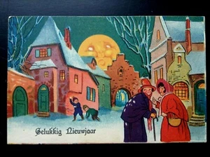 jolie ancienne Carte postale fantaisie enfants lune - Picture 1 of 2