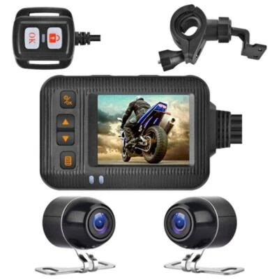 HD 1080P 2-Lens 2in Dash Cam Motorcycle DVR Video Recorder Front Rear Camera New - Imagem 1 de 4
