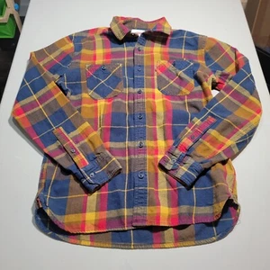 Levis Strauss Mens Western Plaid 117508 Brown Red Button Down Shirt Blue Small S - Picture 1 of 11