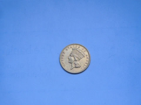 RARE US 3 DOLLAR GOLD COIN 1874  INDIAN PRINCESS HEAD great condition Cover