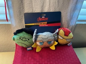 Marvel Avengers Plush Dog Toys - NEW with Card  (3) Pack - Picture 1 of 4