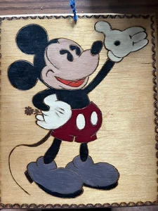 MICKEY MOUSE WANDRELIEF HOLZ GESCHNITZT - Bild 1 von 1
