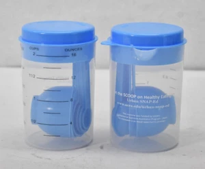 Lot of 2 16oz Measuring Cups w Plastic Measuring Spoons & Strainer/Pourer - Picture 1 of 6