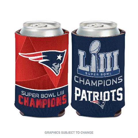 NEW ENGLAND PATRIOTS SUPER BOWL 53 CHAMPIONS CAN BOTTLE COOZIE KOOZIE COOLER Cover