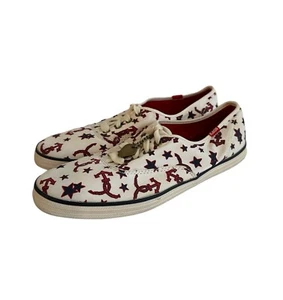 Keds Taylor Swift Anchor Nautical Patriotic Canvas Sneakers Red White Womens 8.5 - Picture 1 of 13
