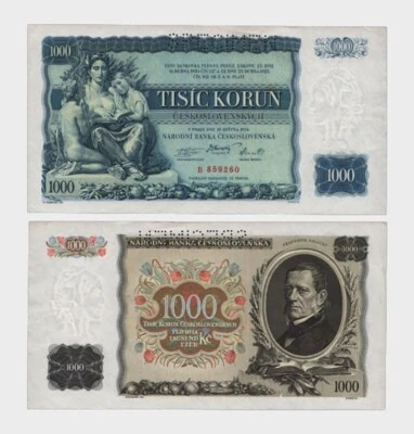 Czechoslovakia - 1934 - 1000 Korun - "SPECIMEN" - "aUNC" #CO5200 - Image 1 of 4