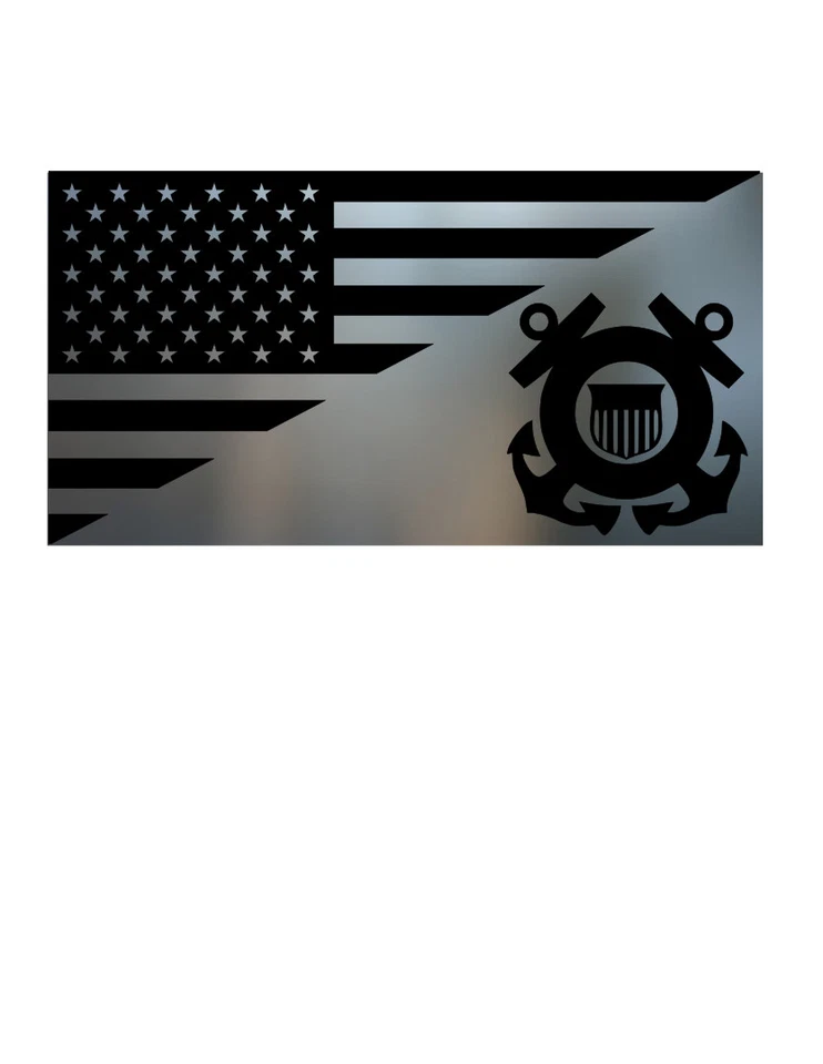 ORACAL USA FLAG UNITED STATES COAST GUARD USCG TACTICAL METALLIC CHROME VINYL DECAL