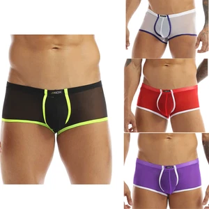 Hombres Calzoncillos Boxer Malla Transparente Bolsa Abultada Bragas Bikini Trunks Lencería - Imagen 1 de 27