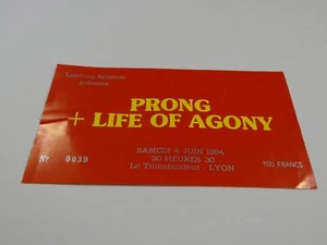Konzertkarte Ticket PRONG + LIFE OF AGONY Le Transporteur Lyon 04.06.1994 - Bild 1 von 2