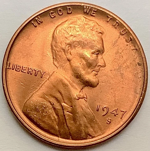 1947 S  Uncirculated Choice Red RD - Lincoln Wheat Cent ~ A849 Cover