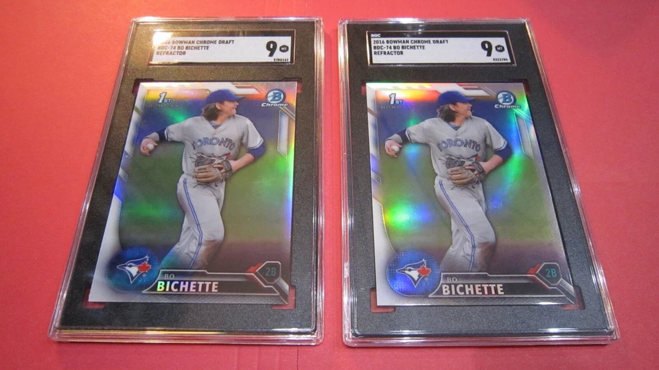 Bo Bichette  Refractor 2016 Bowman Draft Chrome Refractor 1st Rookie 2 Card Lot - Image 1 of 4
