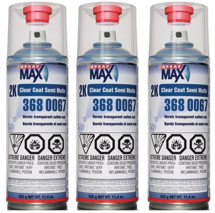 SprayMax 3680067 2K Semi-Mate Semi-Brillante Capa Transparente 400ml Aerosol (Paquete de 3) Foto 1 de 1