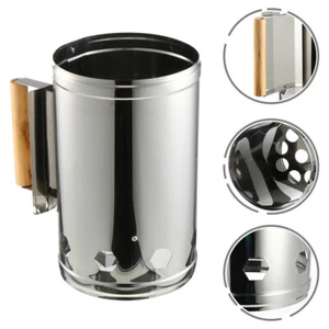  Stainless Steel Chimney Roof BBQ Fire Bucket Ignition Barrel Barbecue Starter - Picture 1 of 12