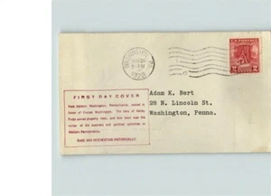 FIRST ADAM BERT Cachet on VALLEY FORGE # 645 First Day of Issue, 1928 - Picture 1 of 1