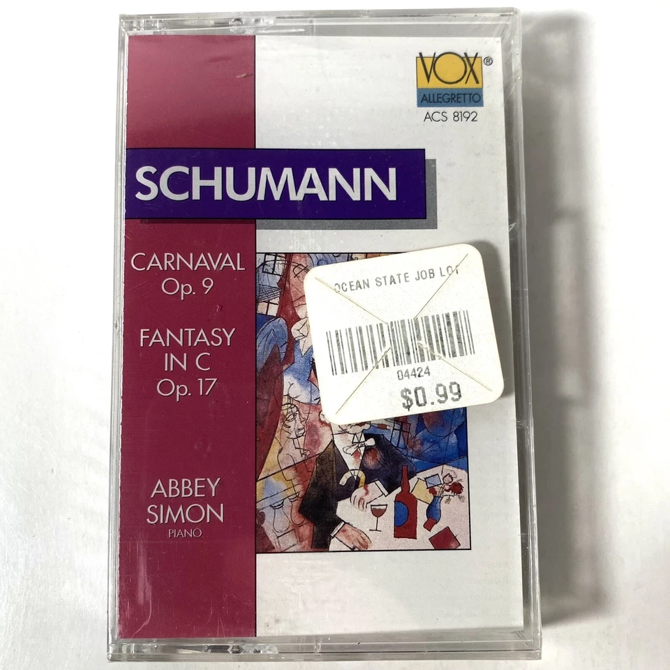 Abbey Simon 1995 Cassette Tape Schumann Carnaval Op 9 Fantasie In C 17 Sealed - Image 1 of 4