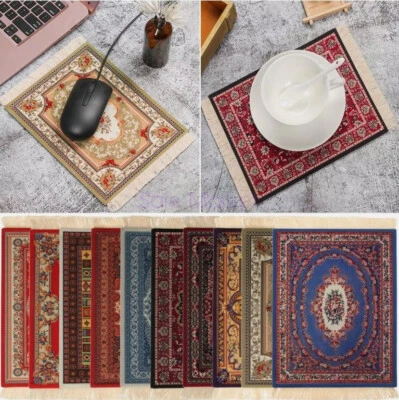 NEW Persian Mini Woven Rug Mat Mousepad Carpet Pattern Cup Laptop PC Mouse Pad - Image 1 of 4