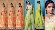 chinon crepe silk new lehenga choli dupatta dress handmade Indian wedding wear