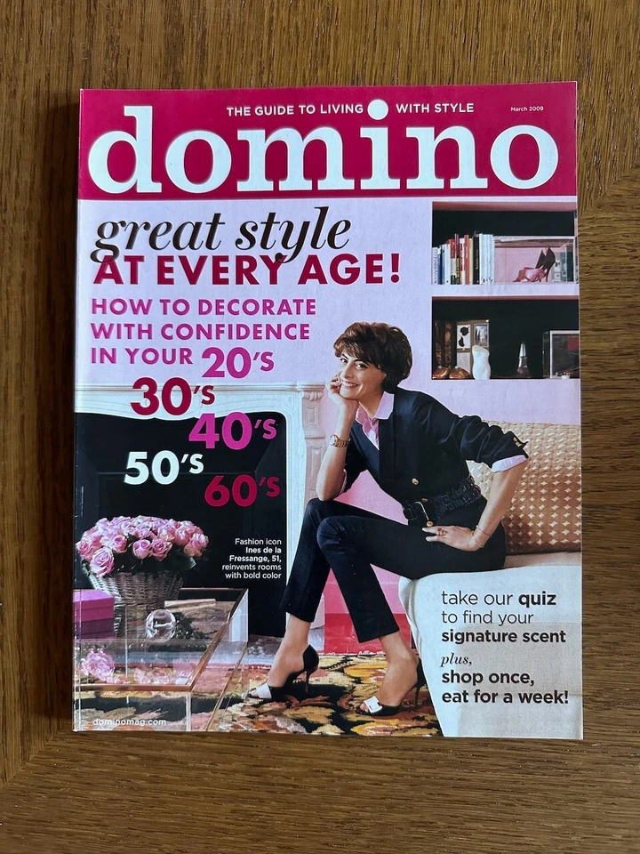 DOMINO Magazine | March 2009 | Inès de la Fressange | RARE | Stickers Foto 1 de 1