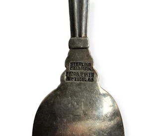 Vintage Georg Jensen Denmark Sterling Silver Acorn Marrow Cheese Spoon RARE - Picture 1 of 4