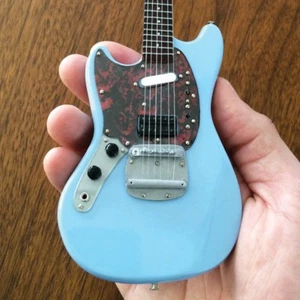 Fender Mustang Solid Blue Model Miniature Guitar Replica NEW 000149843 - Picture 1 of 1