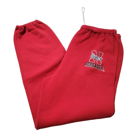Vtg 90s Russell Athletic Nebraska Cornhuskers Jogger Sweatpants Red Mens XXL Cover
