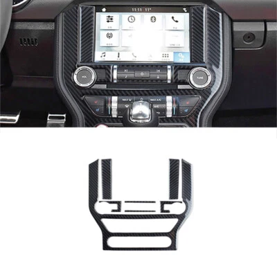 Set Carbon Fiber Central CD Control Panel Trim Cover For Ford Mustang 2015-2021 - Image 1 of 4