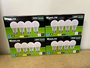 16 Pack Maxlite LED Light Bulbs 8W = 60W Watt A19 Soft White 2700K Dimmable - Picture 1 of 1